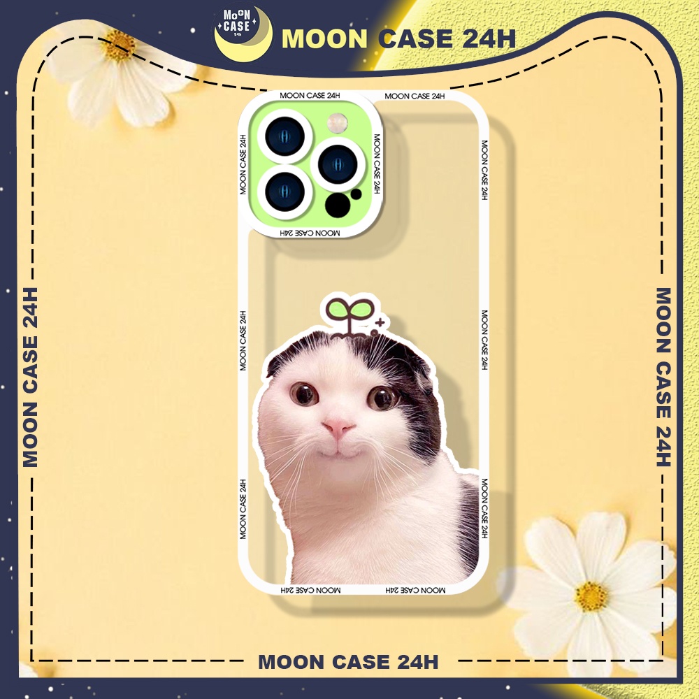 Ốp lưng iphone cạnh vuông Moon Case Mèo cười cute 7/7plus/8/8plus/x/xs/11/12/13/14pro/max/plus/promax