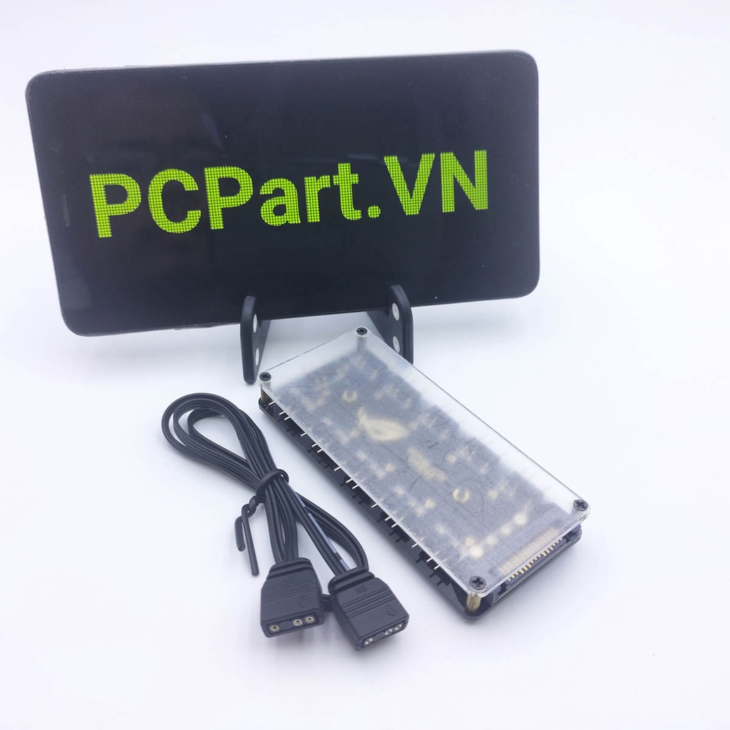 Hub, bộ chia ARGB 5V 3pin cho 10 quạt, thiết bị led ARGB đồng bộ mainboard logo ROG Republic of Gamers