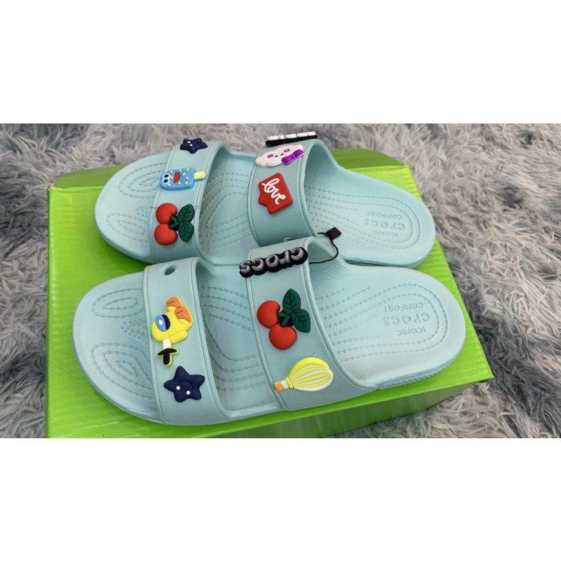 CROCS HAI QUAI NGANG XANH MINT CỰC ĐẸP