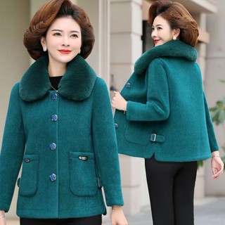 Áo khoác dạ lông nữ trung niên chất đẹp