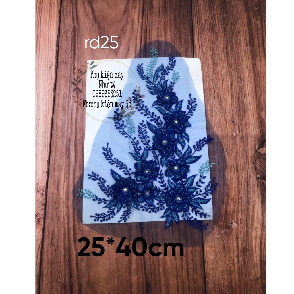 ren đắp hoa thêu trang trí 27cm