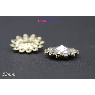*(Set 2 cái) Charm mặt trời đá trong 23mm phụ kiện thời trang, gắn lên phụ kiện tóc, làm phụ kiện nơ bờm kẹp tóc, DIY