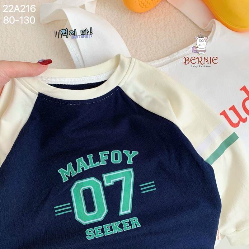 Áo phông dài tay cho bé trai gái BERNIE, chất liệu cotton mềm bé nào cũng cần có trong tủ mùa thu đông