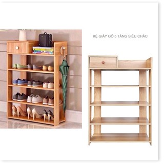 🔥🔥(GIÁ SỐC) KỆ ĐỰNG GIÀY DÉP GỖ 5 TẦNG🔥🔥