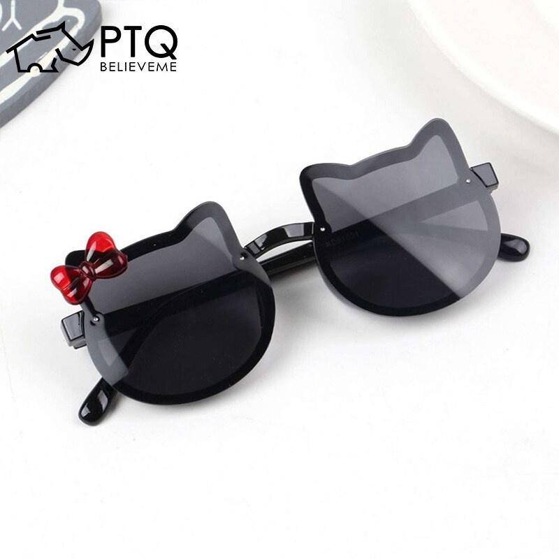 Kính Mát Hình Mèo Kitty Chống Tia UV400 Thời Trang Cho Bé Gái