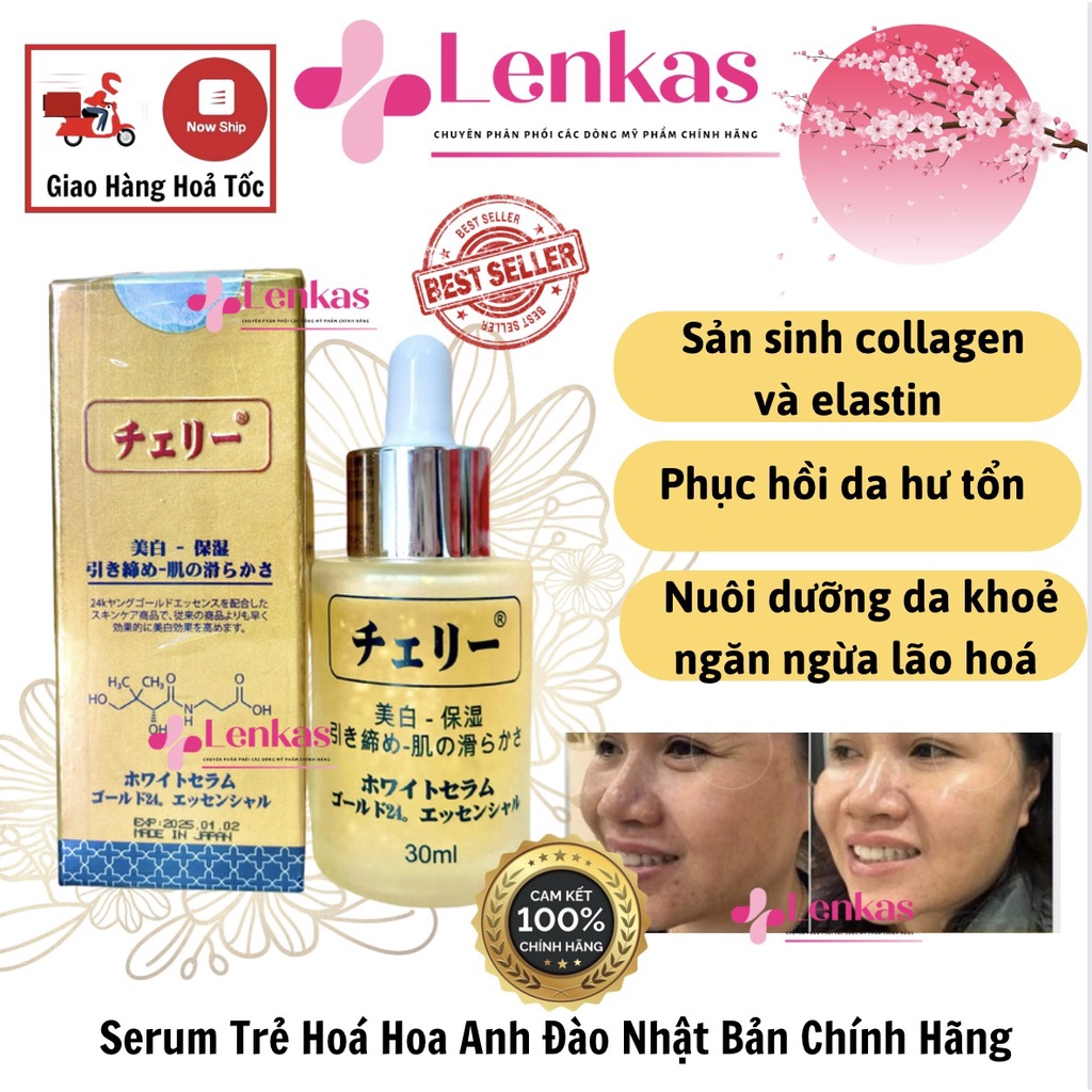 Serum Hoa Anh Đào Nhật Bản Chính Hãng - Tinh Chất Vàng Non Chống Lõa Hóa Da 30ml