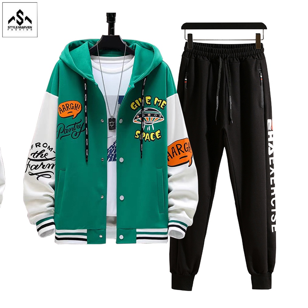 Đồ bộ nam STYLE MARVEN áo khoác nỉ bomber SPACE và quần jogger thể thao - JK 003 + JG 75