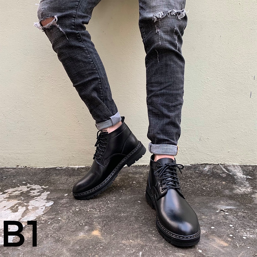 Giày đốc nam cổ lửng da bò nguyên tấm Bảo hành 24 tháng