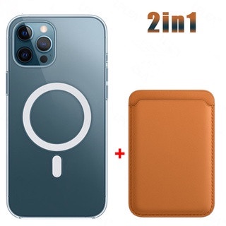 Bao Da Điện Thoại Nắp Lật Hít Nam Châm 2 Trong 1 Kiêm Giá Đỡ Kiêm Sạc Không Dây Cho iPhone 14 12 11 1