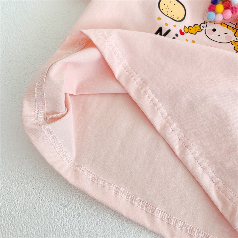 Áo Thun Tay Ngắn Thoáng Khí Thoải Mái Đính Nơ Nhiều Màu Dễ Thương Thời Trang Mùa Hè 2022 Cho Bé Gái