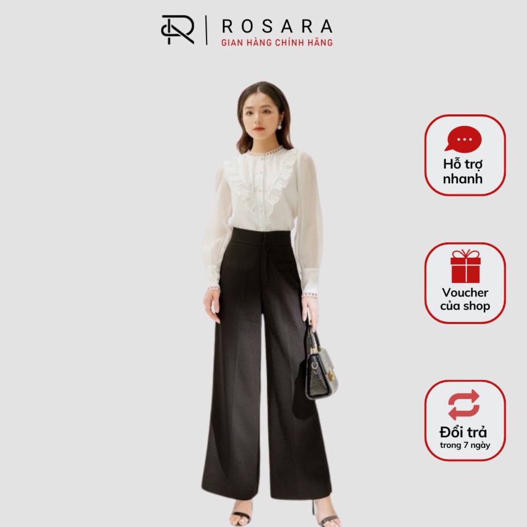 Quần culottes thời trang nữ ống rộng cạp cao Rosara Q1