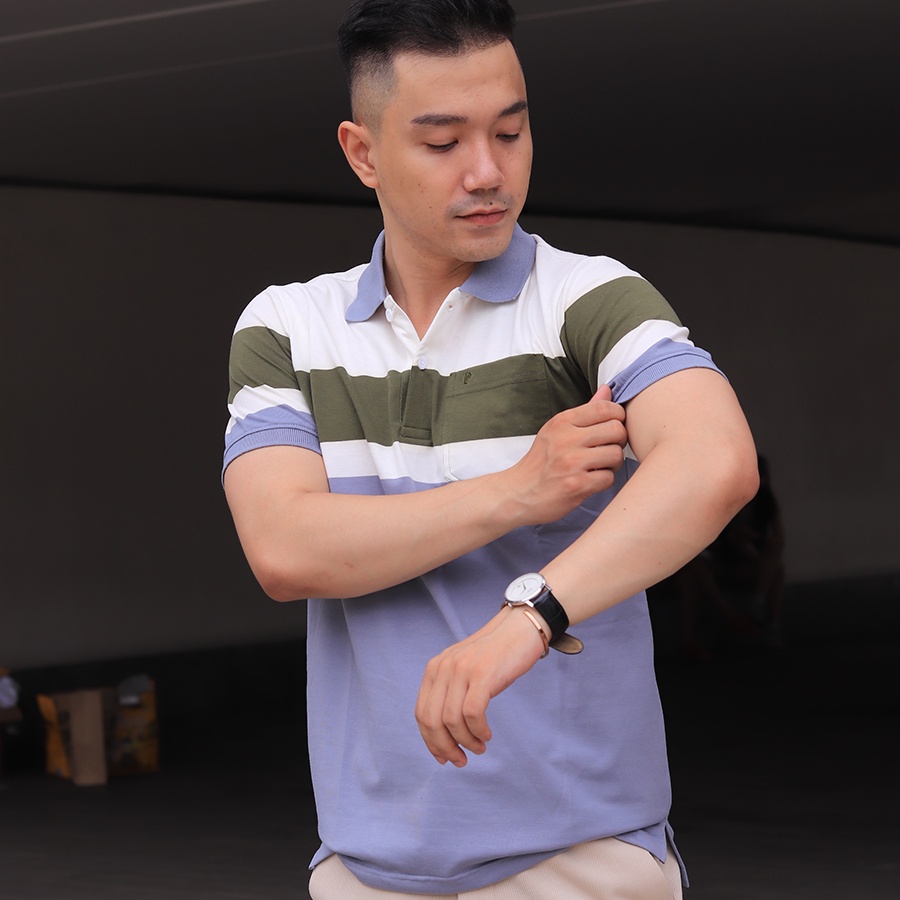 Áo Polo nam nữ cổ bẻ SỌC MÀU NGANG tay ngắn chất liệu vải thun cá sấu chuẩn form sang trọng lịch lãm 4 màu - ANHKHOA
