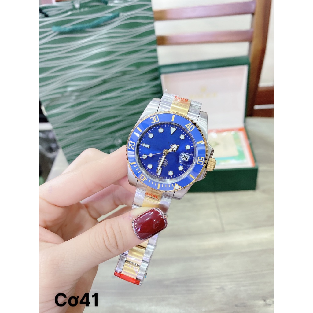 Đồng Hồ Nam Automatic Tọa Độ Submariner , Size 41mm , Dây Thép , Viền Màu