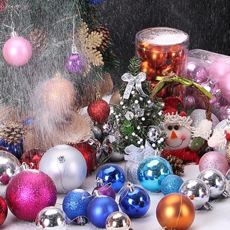 NOEL - 10 TRÁI CHÂU 1,5cm, 2cm BÓNG TRANG TRÍ CÂY THÔNG, GIÁNG SINH.