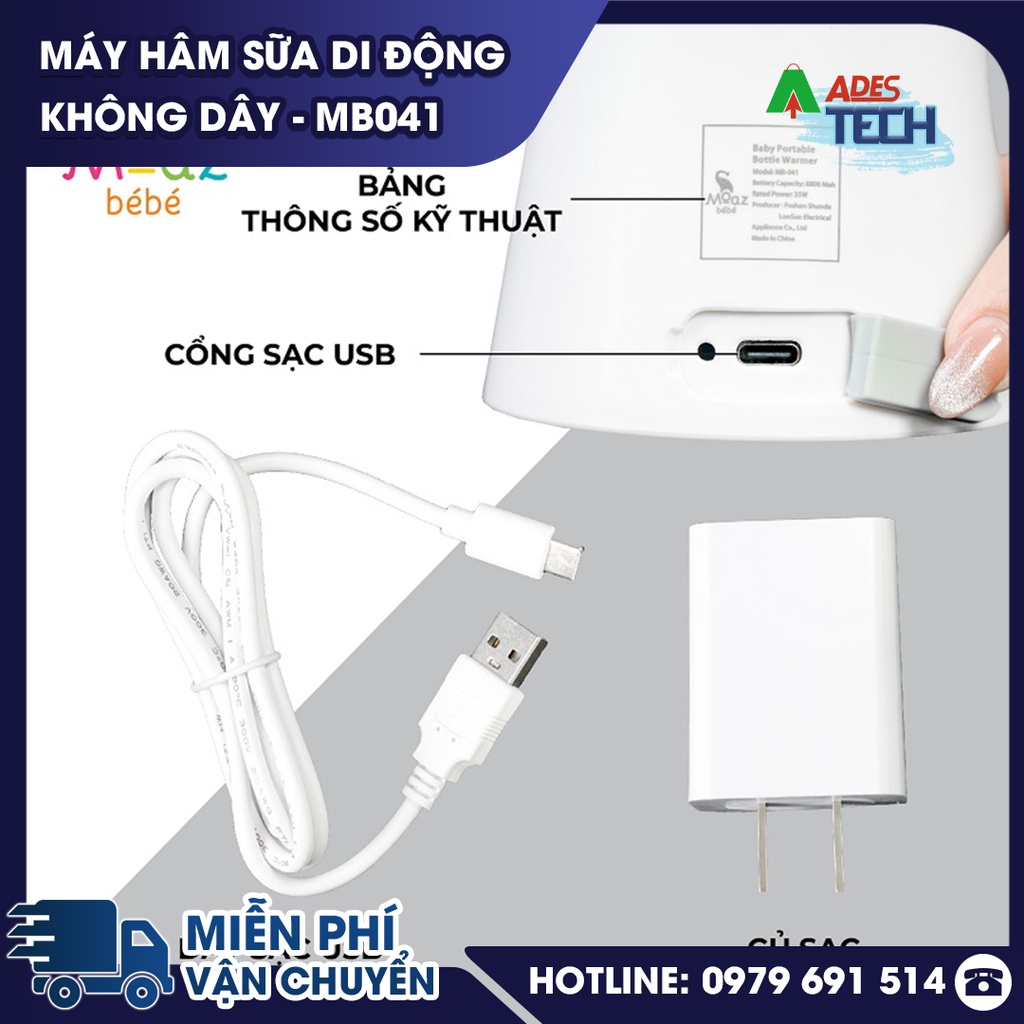 MÁY HÂM SỮA DI ĐỘNG KHÔNG DÂY - MB041 - Bảo hành chính hãng