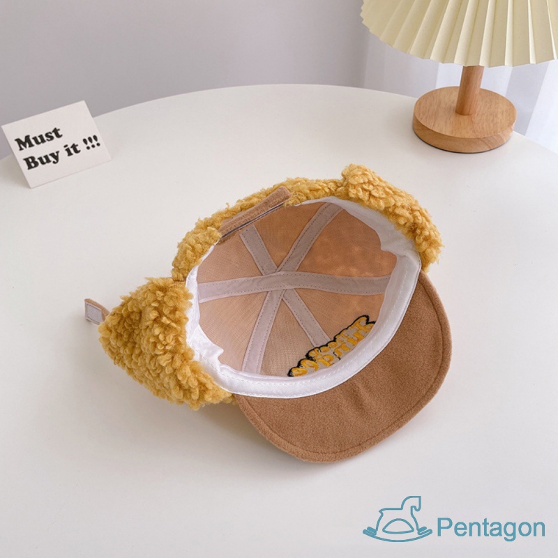 Mũ Len Lông Cừu Vành Mềm Mại Bảo Vệ Tai Kiểu Phương Tây Thời Trang Thu Đông Cho Bé