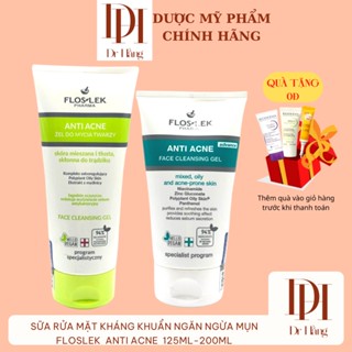 Sữa rửa mặt diệt khuẩn Floslek anti acne face cleansing gel cho da dầu mụn 125-200ml, srm flosek