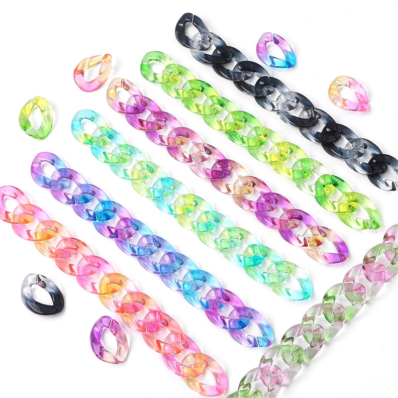 Dây Xích Acrylic Hai Màu Gradient Trong Suốt Dùng Làm Vòng Tay / Dây Chuyền / Bông Tai / Dây Chuyền Thủ Công diy