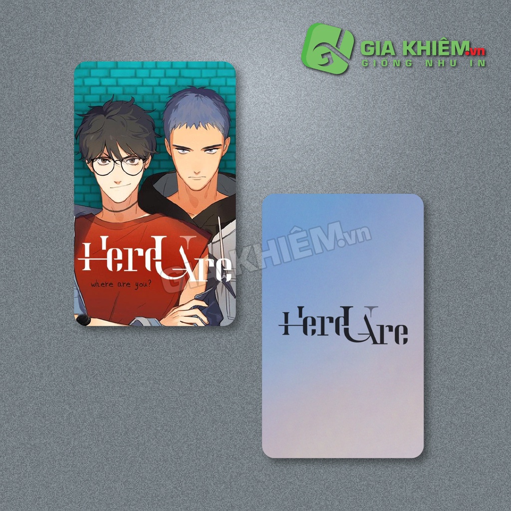 Card bo góc giấy truyện HERE U ARE size 9x5.5cm