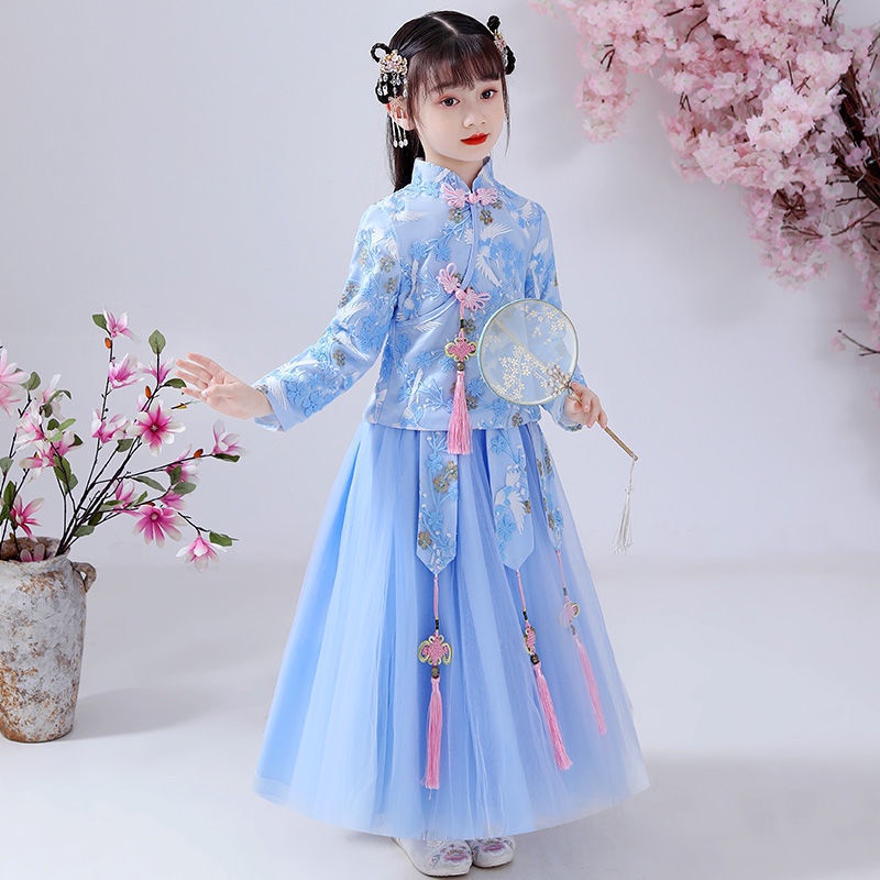 Đầm Sườn Xám Phong Cách Trung Hoa Cổ Điển Cho Bé Gái