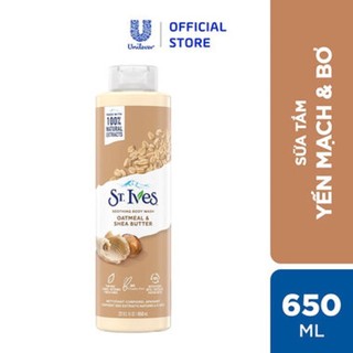 Sữa Tắm St.Ives Yến Mạch & Bơ Hạt Mỡ Dưỡng Ẩm Da 650ml hàng cty
