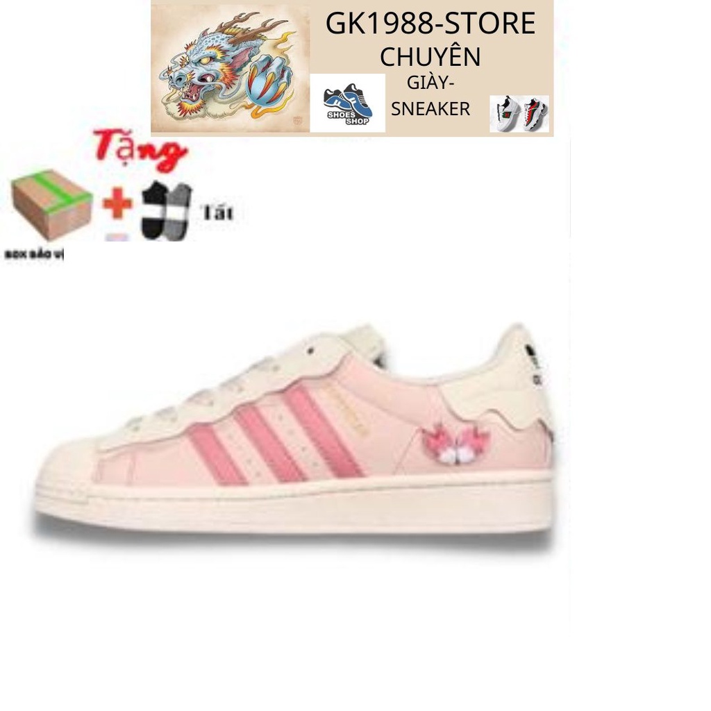 Giày thể thao nữ adidas supper star sò hồng,sò xanh hàng 11 full bill box phụ kiện đủ size nữ
