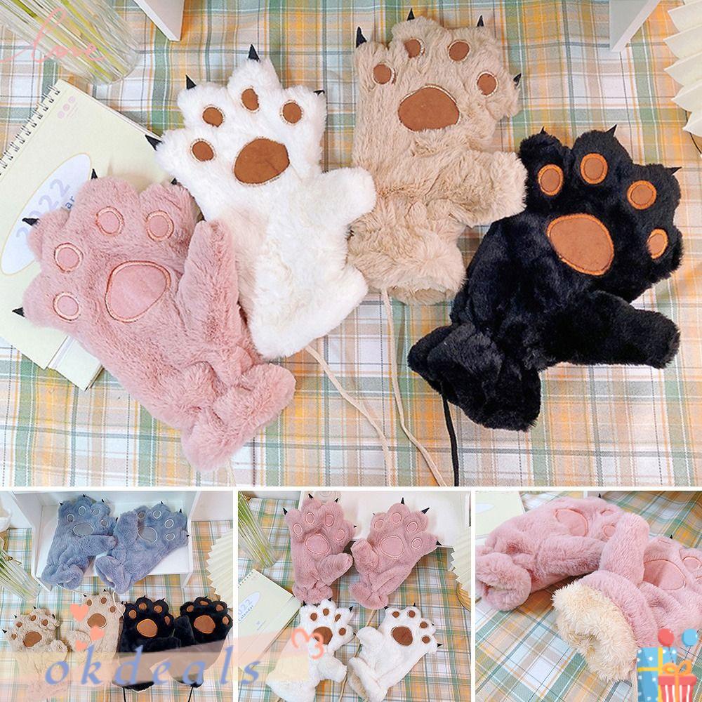 Găng Tay Phủ Lông Họa Tiết Hoạt Hình Thời Trang Thu Đông