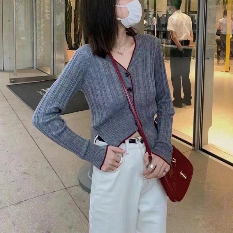 IELGY Áo cardigan Dệt Kim Cổ Chữ V Phong Cách Thời Trang Dành Cho Nữ