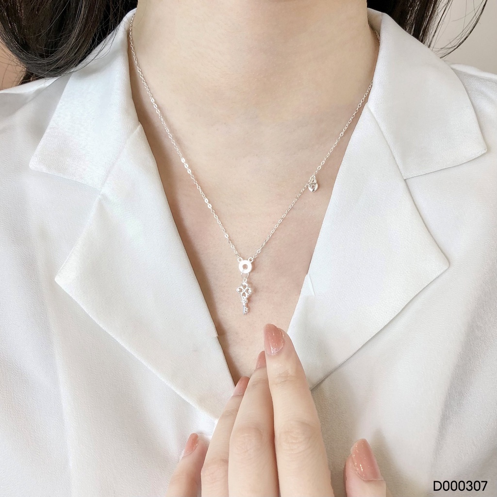 Dây chuyền chìa khóa tình yêu chất liệu bạc ý 925 thời trang phụ kiện trang sức Viễn Chí Bảo D000307
