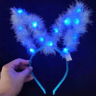 Băng Đô Tai Thỏ Có Đèn Led Dễ Thương