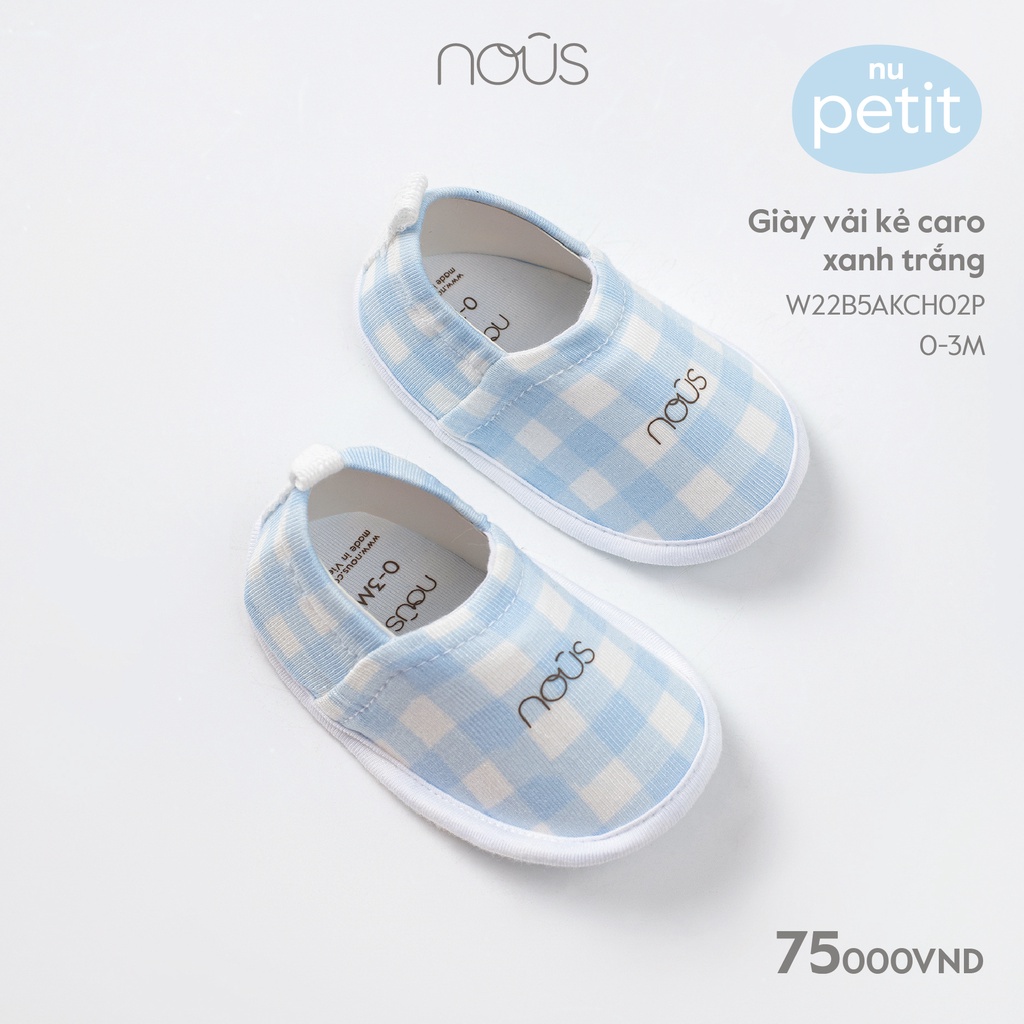 Giày vải sơ sinh cotton Nous chống trượt nhiều màu sắc cho bé từ 0-6 tháng tuổi