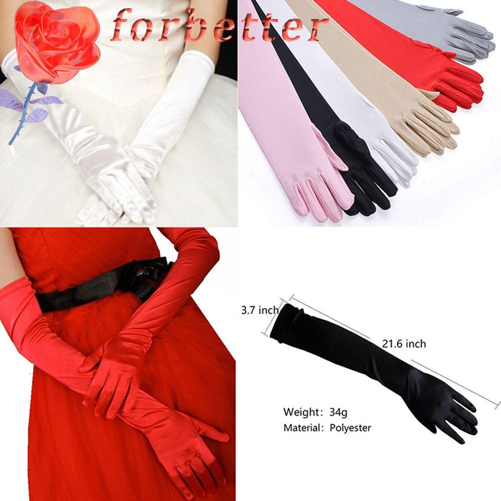 Găng tay dài vải satin chống nắng nhiều màu sắc thời trang cho nữ