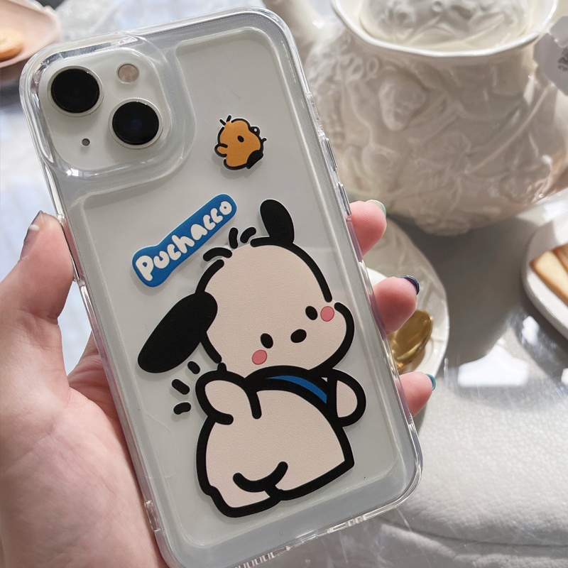 Ốp Điện Thoại DecoPhone Acrylic tpu acrylic Trong Suốt Hình Cún Dễ Thương Cho iphone 6s 7 8 plus x xs xr 11 12 13 14 15 max pro