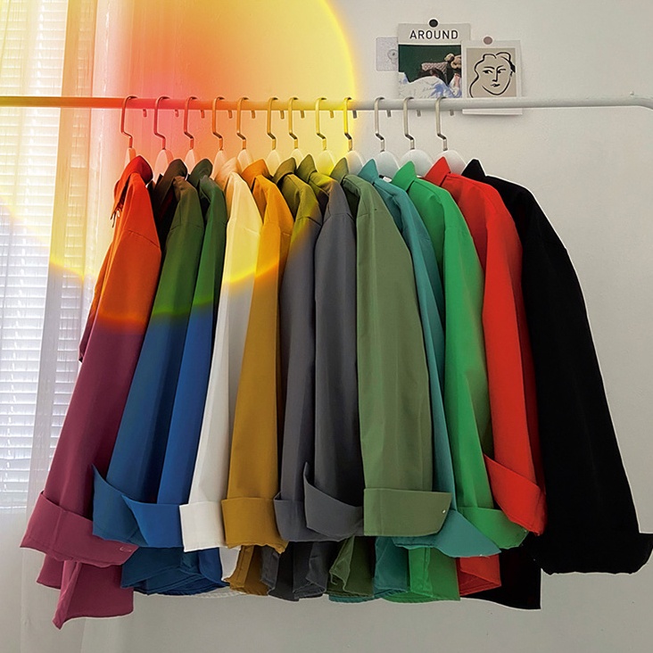 Áo sơ mi SUXI tay dài dáng rộng đơn giản phong cách Hàn Quốc thời trang xuân thu dành cho nữ