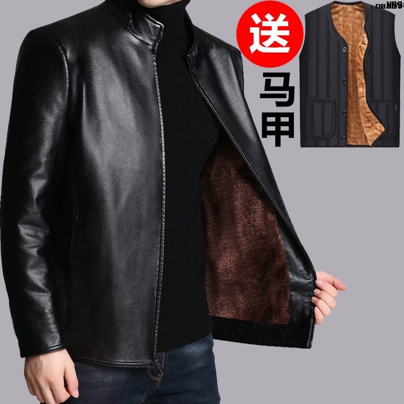 Áo Khoác Da Bò Thật Cotton Cổ Đứng Dáng Ôm Phong Cách Trẻ Trung Thời Trang Mới 2021 Cho Nam
