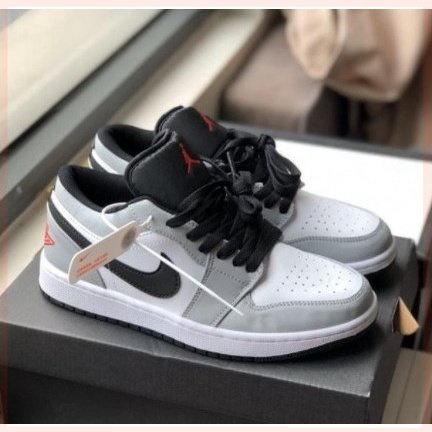 Giày Jodan Xám Chỉ Đỏ Cổ Thấp ,Giày Jodan Sneker Thấp Cổ Full Box N230 Poppy.Sneaker