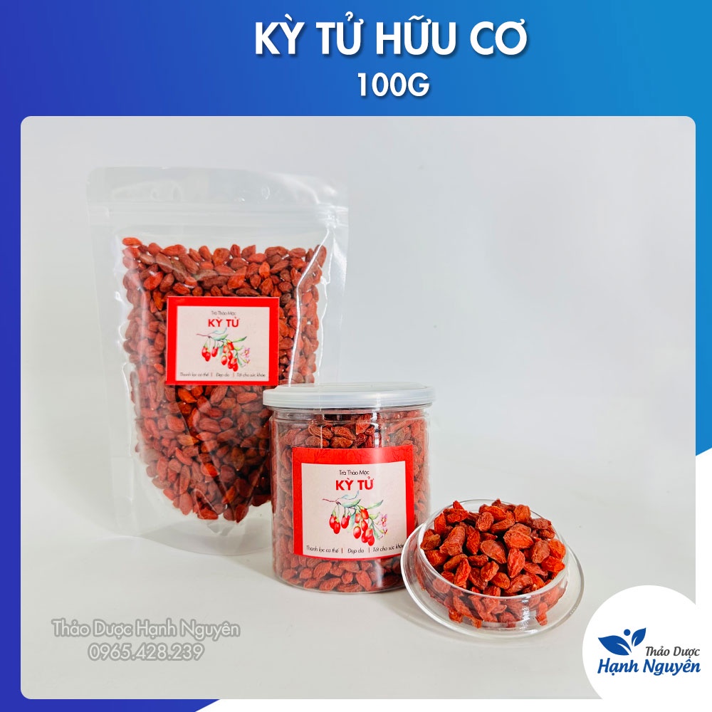 Kỷ tử hữu cơ 100g (kỳ tử thượng hàng, trà đẹp da, sáng mặt, chống lão hóa) - Thảo dược hạnh nguyên