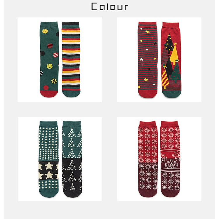 Vớ noel nữ Tất noel Giáng sinh nữ cổ cao Họa tiết Cá tính Cao cấp chất dày dặn Phong cách Hàn Quốc Thu Đông Giữ ấm