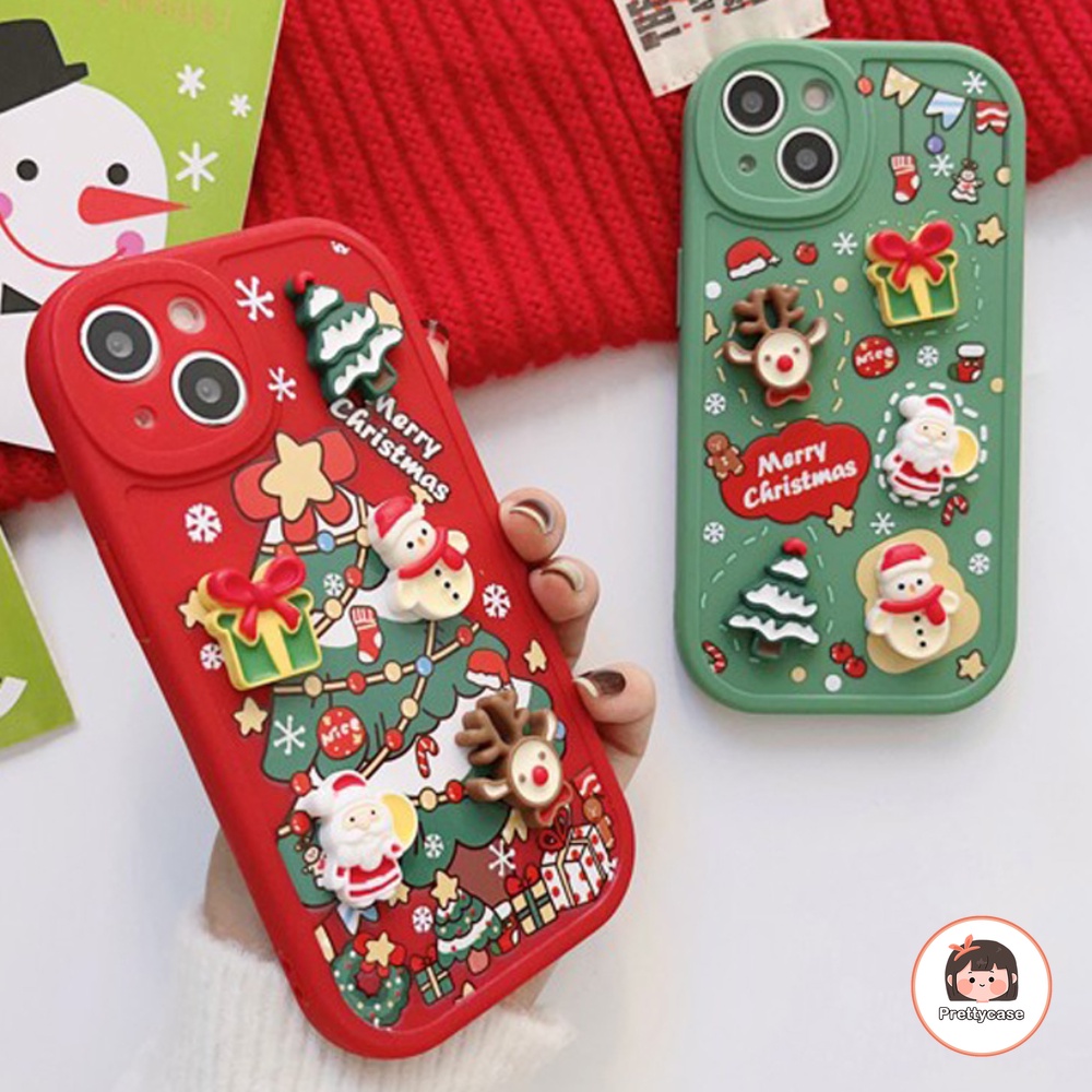 Ốp Điện Thoại TPU Mềm Chống Sốc Chống Trượt Hình Nhân Vật Hoạt Hình Giáng Sinh Cho IPhone 11 12 13 14 Pro Max