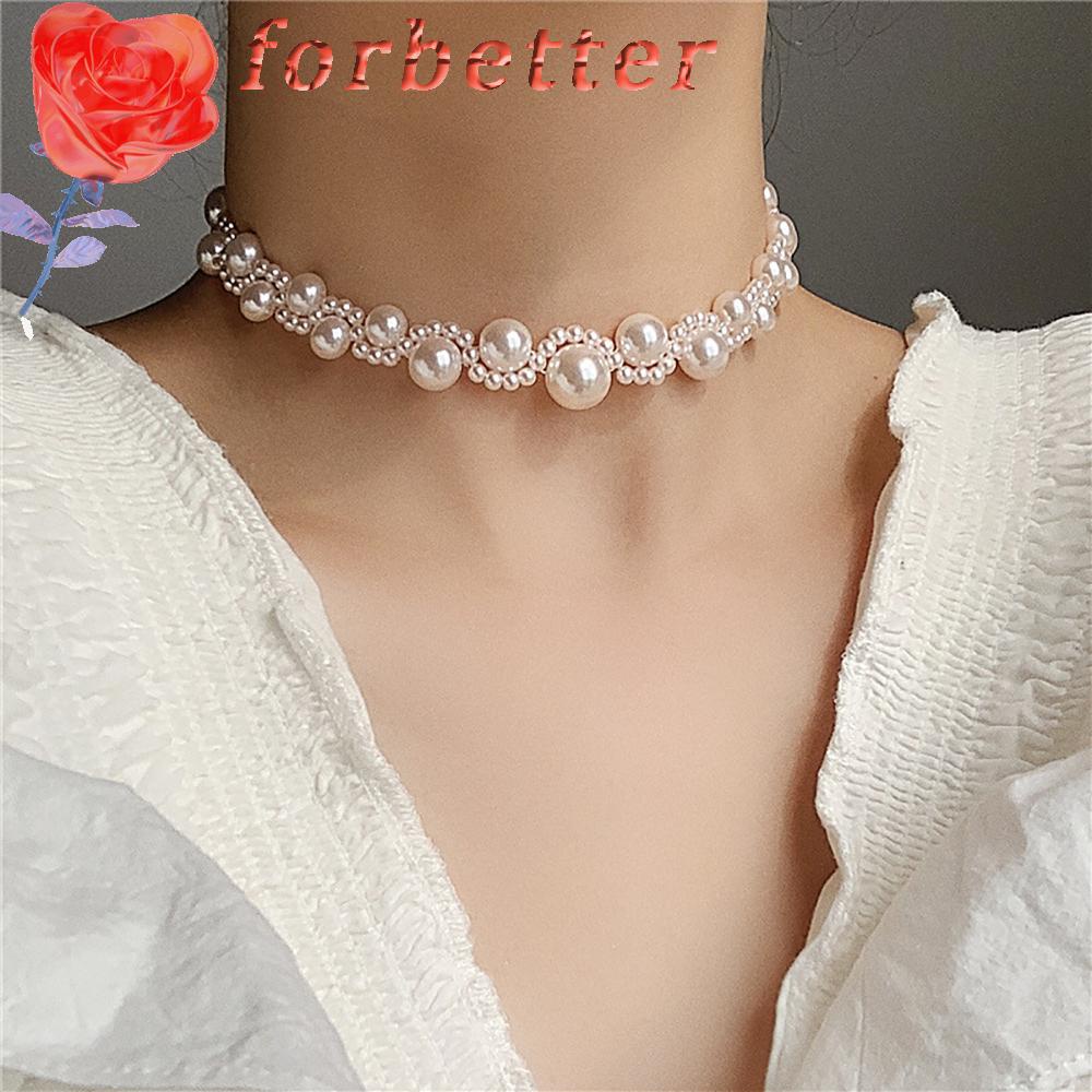 vòng cổ Choker Nhiều Lớp Đính Ngọc Trai Nhân Tạo Thời Trang Hàn Quốc Cho Nữ