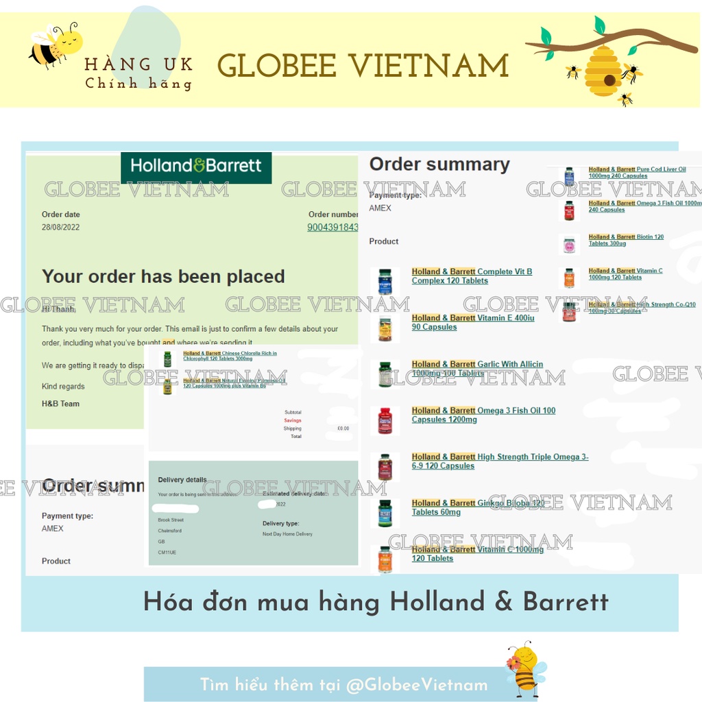 Viên kẽm giảm mụn, tăng cường miễn dịch Holland and Barrett ZinC 15mg with - 120v