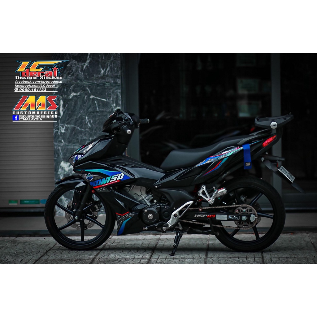 TEM RỜI màu TiTan bắt mắt cho Winner X 150 đen - tem cao cấp không bay màu