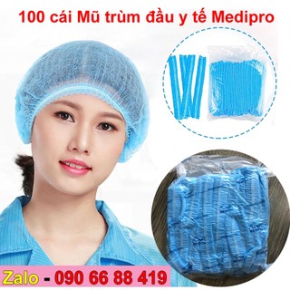 Mũ trùm đầu y tế Medipro cao cấp ép chân không - Nón y tế, nón con sâu mũ trùm tóc, nón trùm tóc y tế