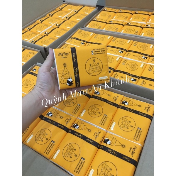 Thùng 30 gói giấy ăn gấu trúc Mylan, khăn giấy rút cao cấp 3 lớp hàng loại 1