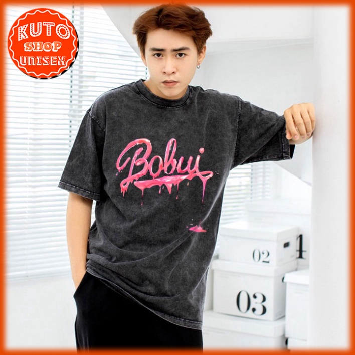 Áo Thun Tay Lỡ Local Brand BOBUI Cotton 100 Form Rộng Unisex