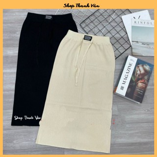 Chân váy len dáng chữ A tăm mềm mại loại len đẹp, cạp dây max họa tiết trẻ trung dáng dài ( dài ~73cm)