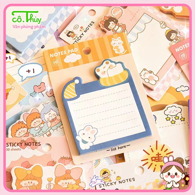 Giấy note dễ thương, giấy ghi chú họa tiết họa hình ngộ nghĩnh GN01