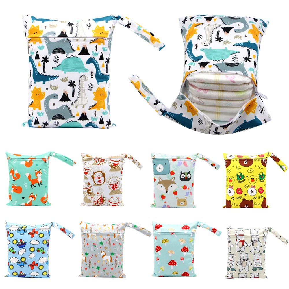 Túi Vải Đựng Tã Lót Cách Nhiệt Chống Thấm Nước Có Khóa Kéo Kích Thước 30X36Cm