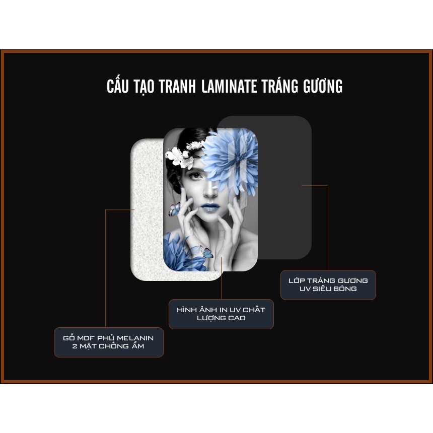 Tranh treo tường, tranh tráng gương pha lê cao cấp, Giá tại xưởng. Phù hợp trang trí phòng khách, phòng ngủ, cầu thang