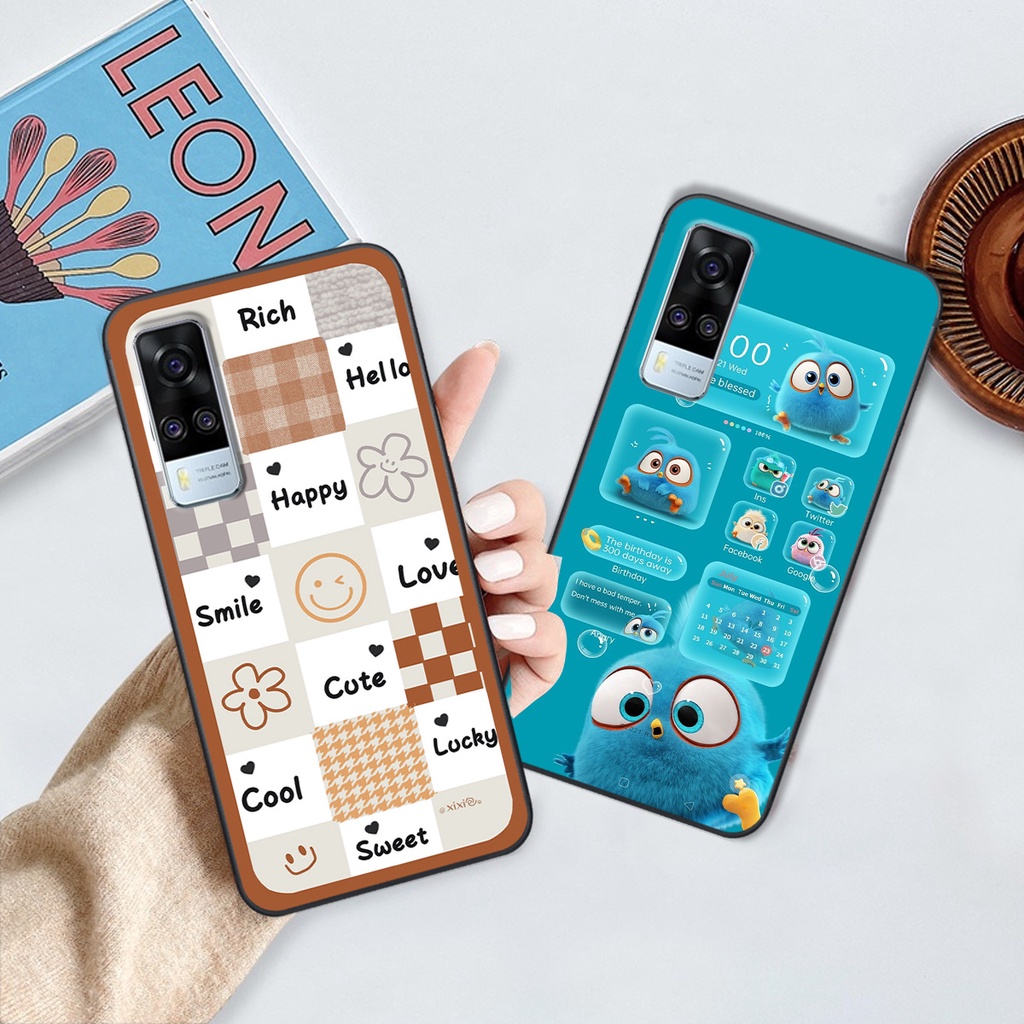 Ốp Vivo Y51 2020 in hình gấu vịt caro nhiều màu sắc ngộ nghĩnh dễ thương